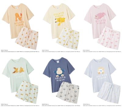 「ポケモンスリープ×ジェラート ピケ」接触冷感プリントTシャツ＆ショートパンツセット