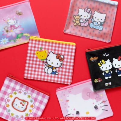 Happyくじ「HELLO KITTY 50th～ハッピーアニバーサリー★～」D賞：フラットポーチ（全6種）