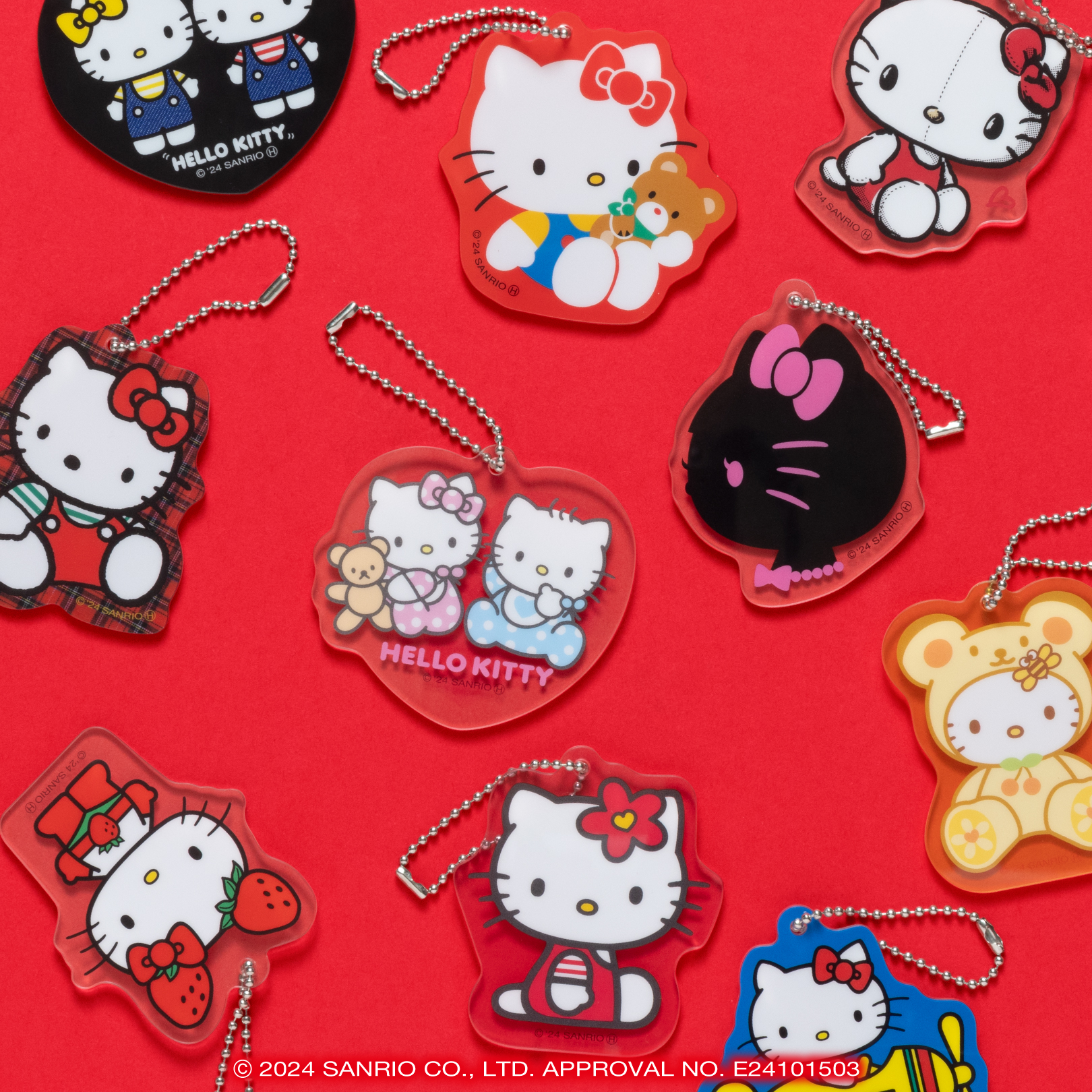 Happyくじ「HELLO KITTY 50th～ハッピーアニバーサリー★～」E賞：アクリルチャーム（全12種）