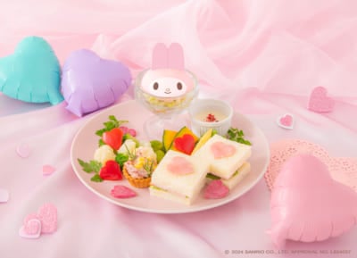 「My Melody Cafe ～Heartful Party～」マリーランドの♡を集めたマイメロディ プレート