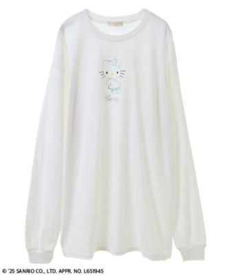 「サンリオ×Candy Stripper」ANGEL 【HELLO KITTY】RHINESTONE L/S TEE オフホワイト