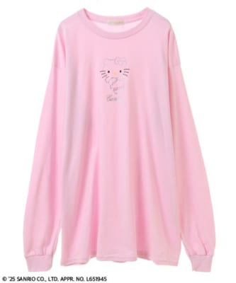 「サンリオ×Candy Stripper」ANGEL 【HELLO KITTY】RHINESTONE L/S TEE ピンク