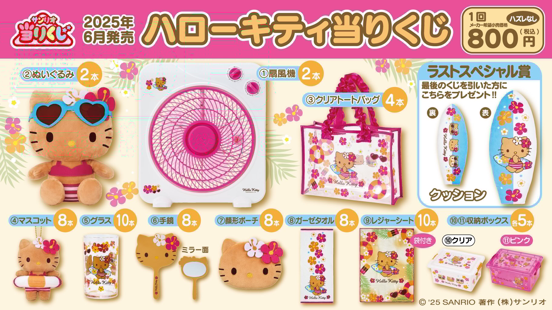 「サンリオ」ハローキティ当りくじが6月21日に発売！日焼けしたキティちゃんが可愛い&クリアトートバッグなど夏アイテムが当たる【追記】