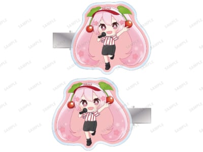 「桜ミク×ラウンドワン」桜ミク ちびキャラ アクリルヘアクリップ2個セット（全1種）