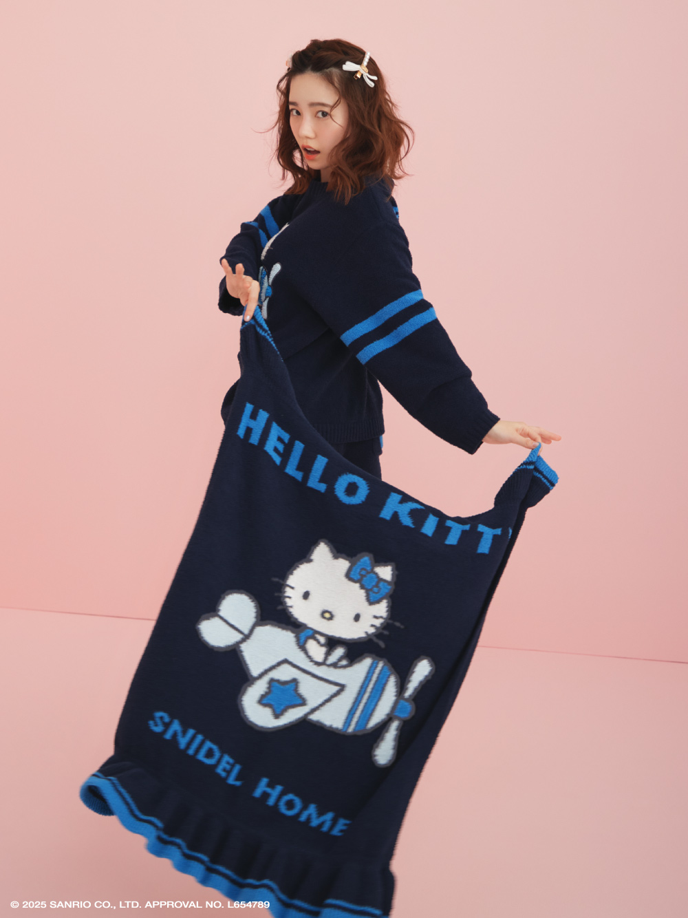 「サンリオ×スナイデル ホーム」【HELLO KITTY】ニットブランケット