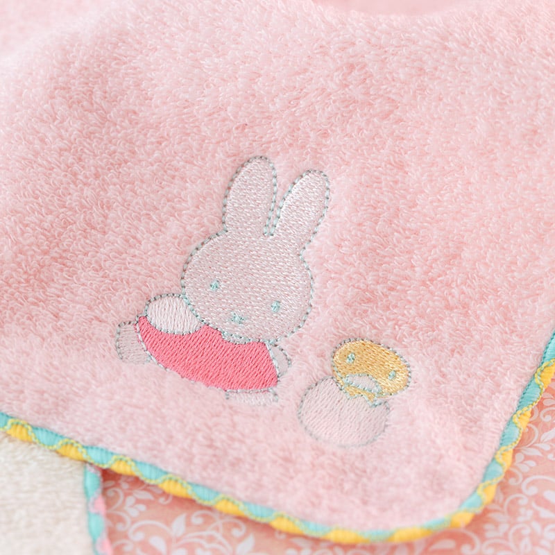 Flower Miffy 今治刺繍ミニタオル イースターピンク／イースターイエロー