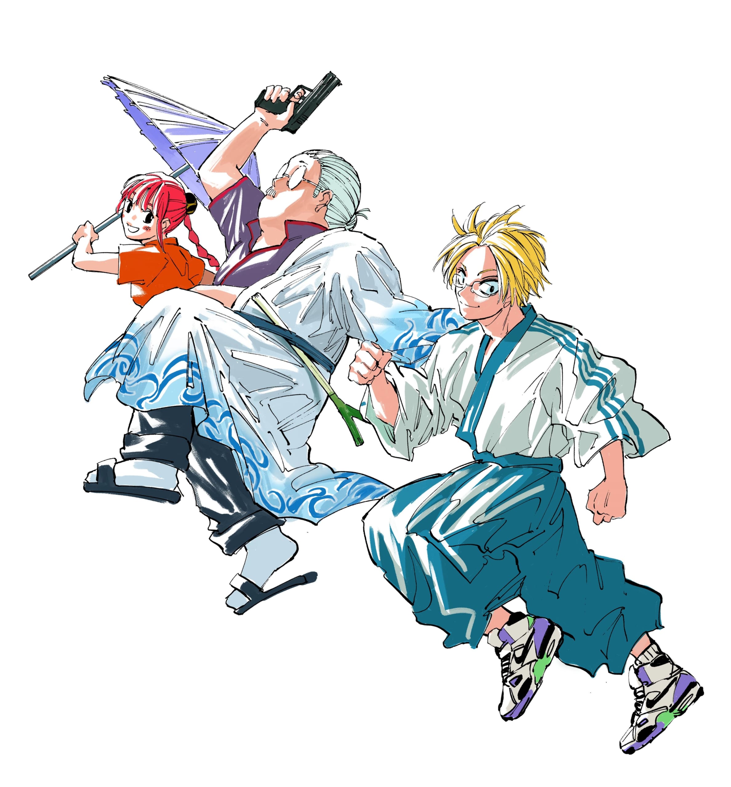 「SAKAMOTO DAYS×銀魂」鈴木祐斗がコラボイラスト公開で「ルー似合いすぎるw」「坂本銀時なんかおもしろい(笑)」