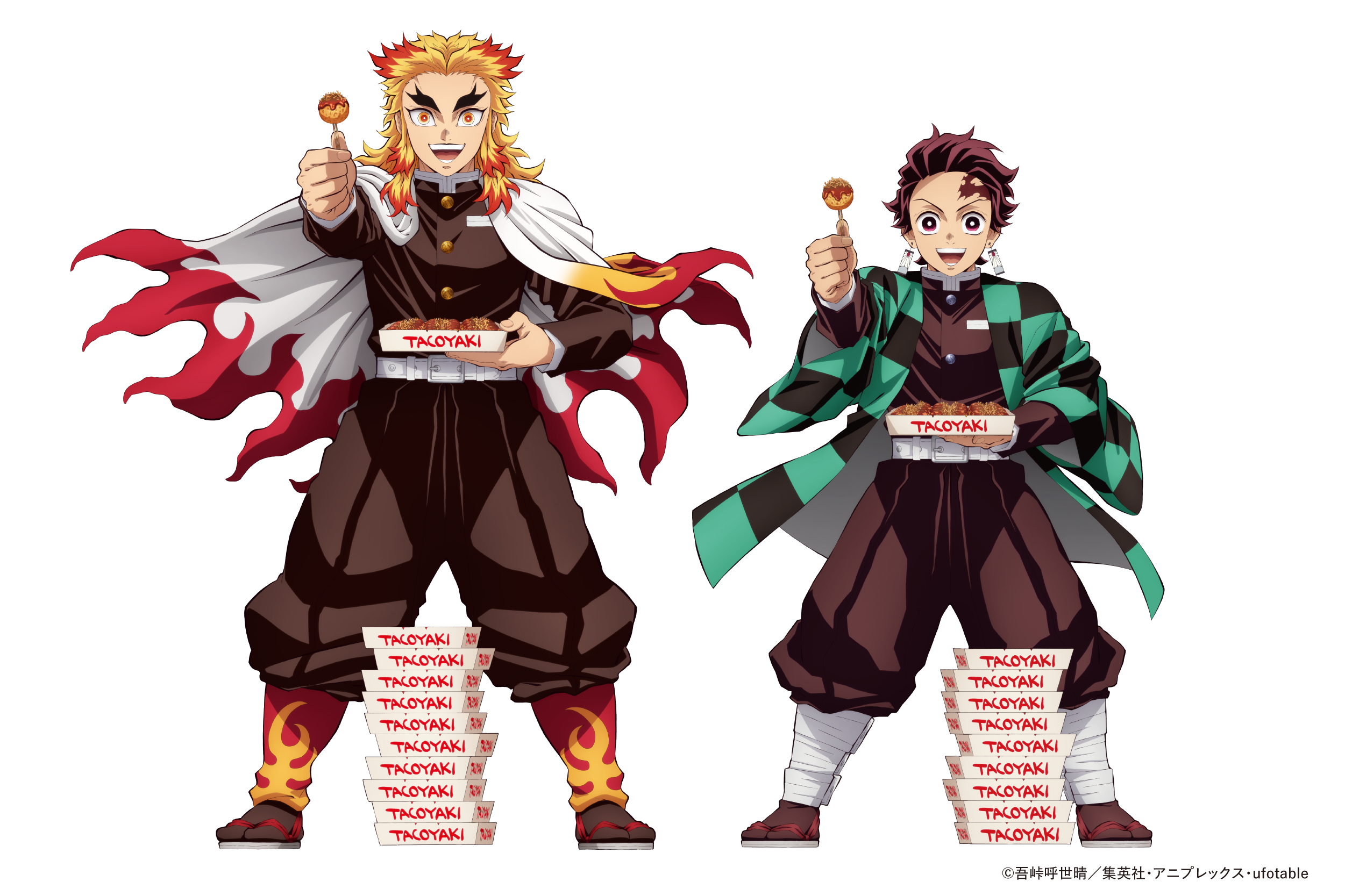 「鬼滅の刃×築地銀だこ」5月16日よりコラボ決定！竈門炭治郎＆煉󠄁獄杏寿郎のufotable描き下ろしイラストや限定メニューが登場