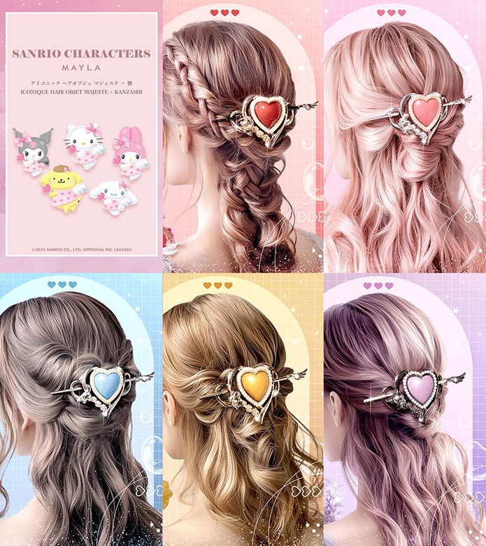 「サンリオキャラクターズ×MAYLA」ハートモチーフが可愛い2WAYヘアアクセサリーが登場！マイメロディやクロミなど全5種