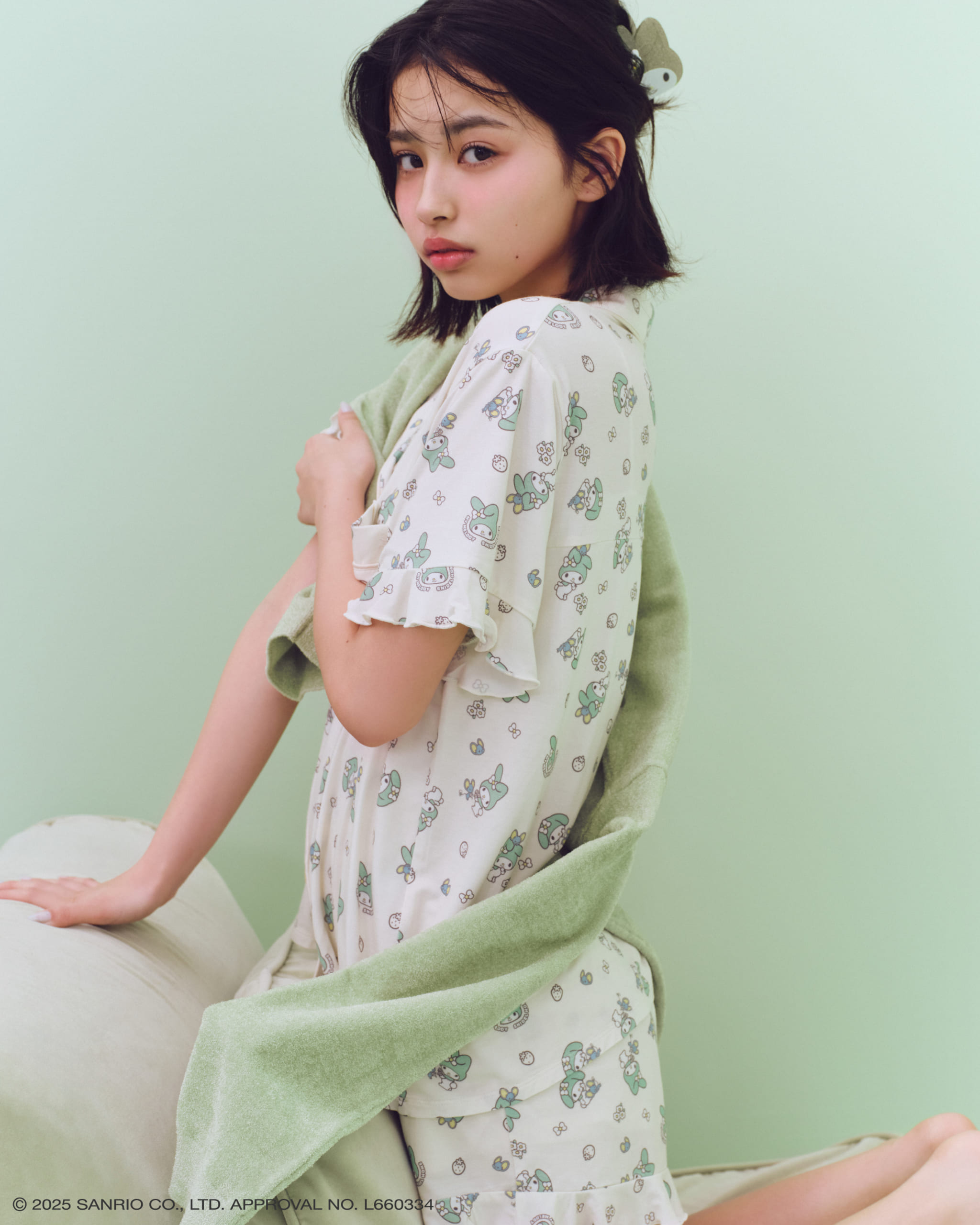 「サンリオ マイメロディ×SNIDEL HOME」総柄開襟シャツ/総柄ショートパンツ