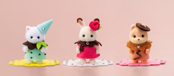 「シルバニアファミリーポップアップパーク 森の手芸屋さん」チョコレートトリオ
