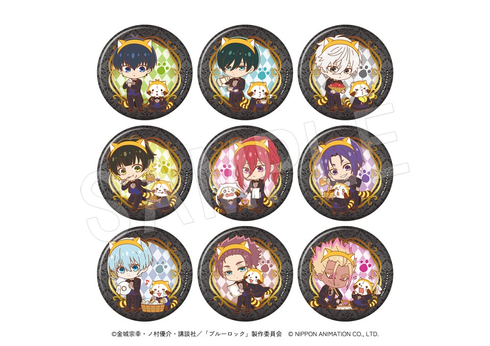 「ブルーロック×ラスカル」コラボカフェ トレーディンググリッター缶バッジ 執事ミニキャラver.