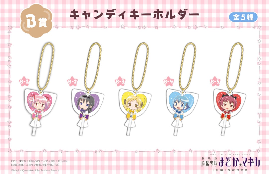 「魔法少女まどか☆マギカ くじメイト」B賞：キャンディキーホルダー