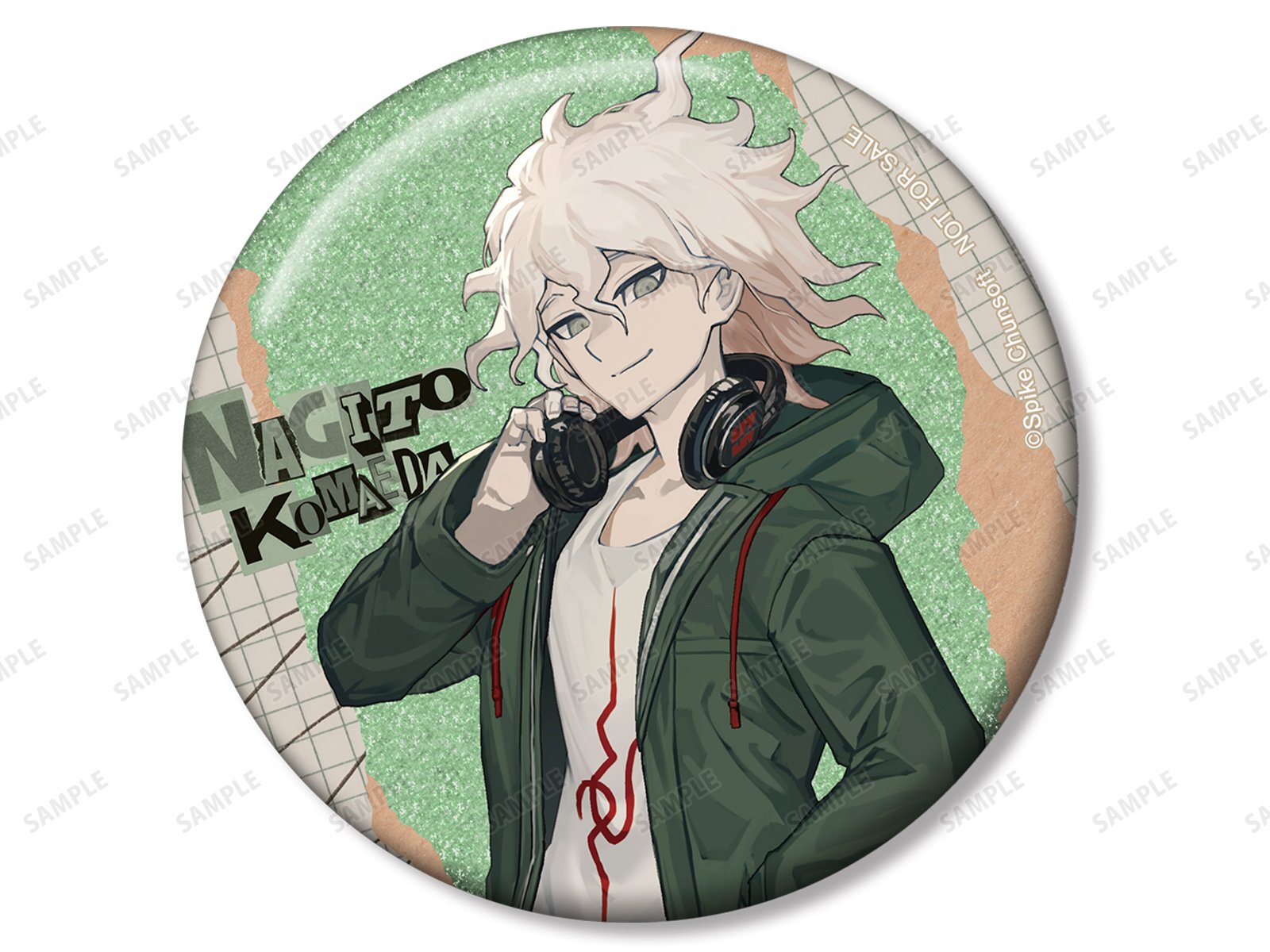 「『ダンガンロンパシリーズ×lack』 POP UP SHOP in TOWER RECORDS」lackさんイラスト ヘッドフォンver. トレーディンググリッター缶バッジ（全12種）特典