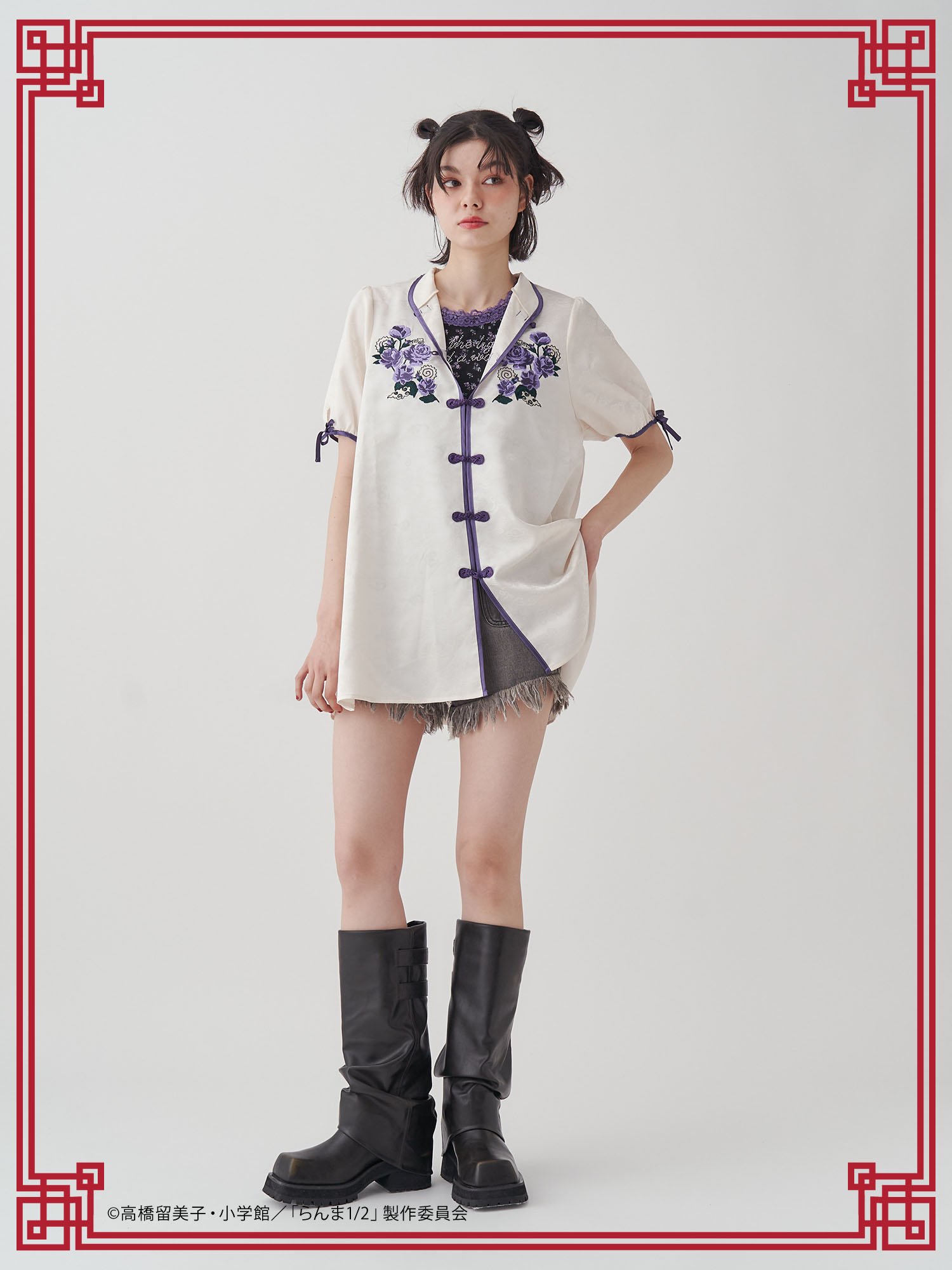 「らんま1/2×jouetie」チャイナチュニックシャツ