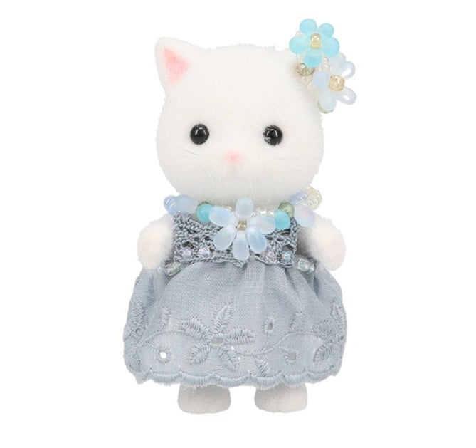 「シルバニアファミリーポップアップパーク 森の手芸屋さん」お花のレースドレス＆アクセサリーキット（ブルー）