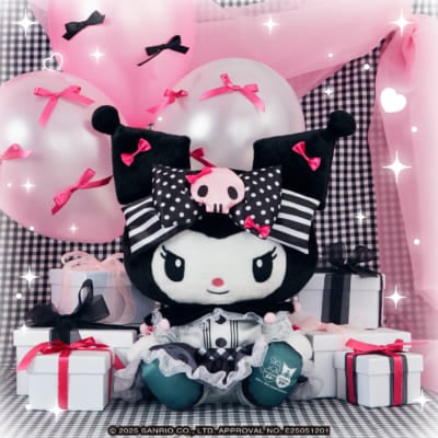 Happyくじ「My Melody ＆ Kuromi 50th＆20th Anniversaries」LAST賞：BIG! クロミ アニバーサリーぬいぐるみ