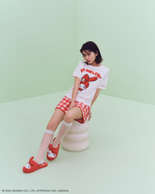 「サンリオ マイメロディ×SNIDEL HOME」ニットプルオーバー/ニットショートパンツ