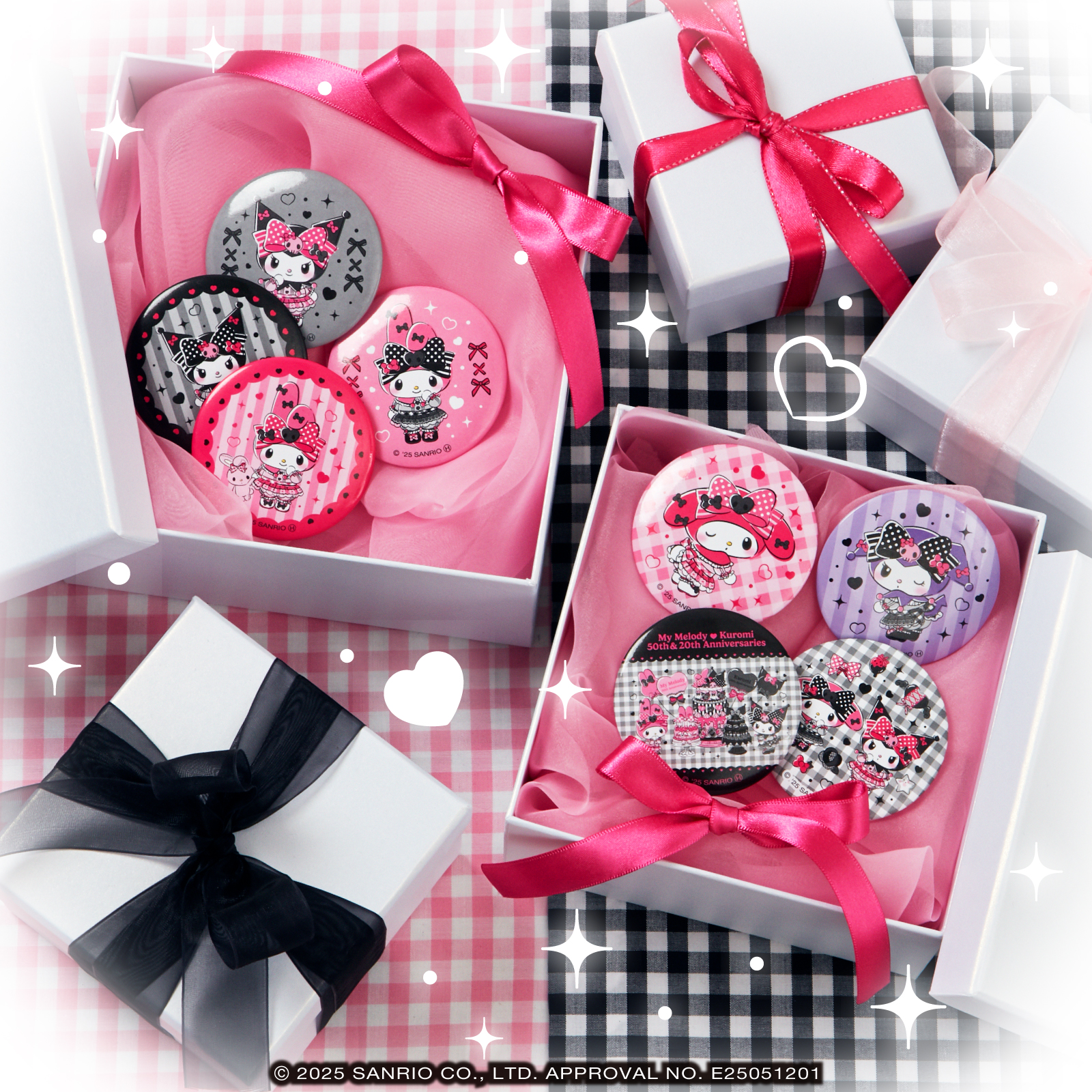 Happyくじ「My Melody ＆ Kuromi 50th＆20th Anniversaries」G賞：缶バッジSET（全6種）