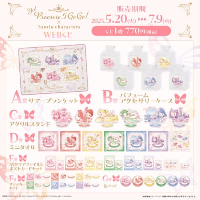 「Yes！プリキュア５GoGo！×サンリオキャラクターズ」WEBくじ賞品ラインナップ