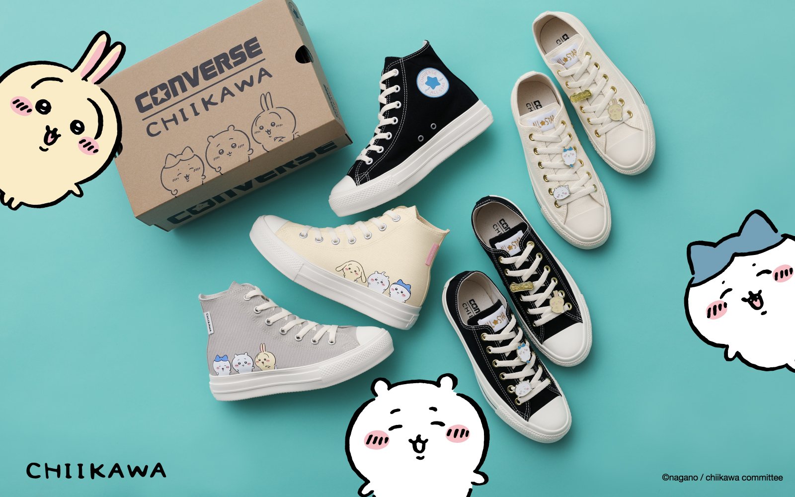 「ちいかわ×コンバース」コラボシューズ第2弾が登場！ちいかわ・ハチワレたちがデザインされた2モデルが販売