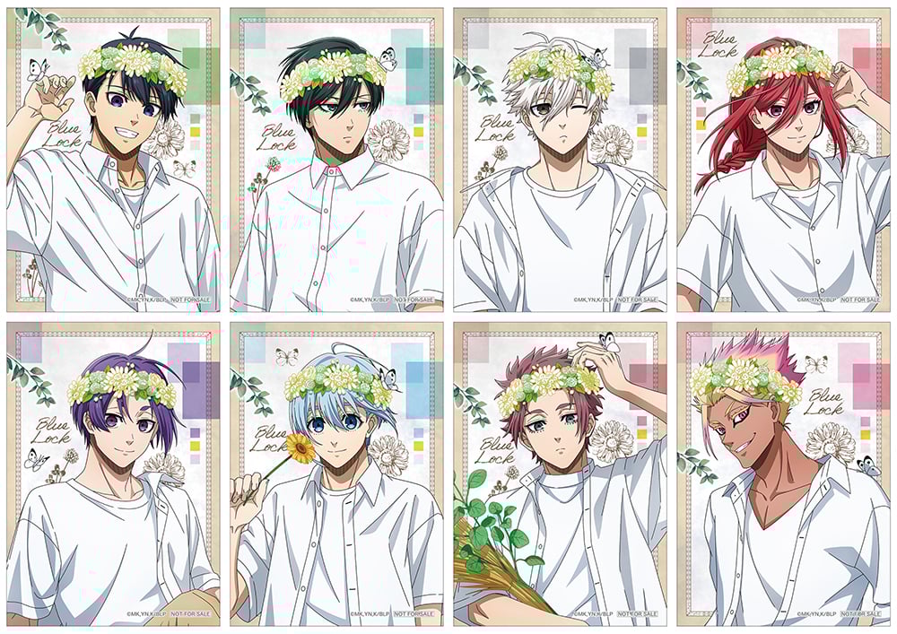 「TVアニメ『ブルーロック』アニメイトフェア2025 ～flower crown～」フェア第1弾特典：ブロマイド（全8種）