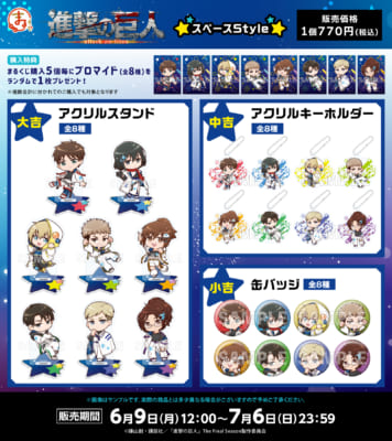 「進撃の巨人×まるくじ」商品ラインナップ