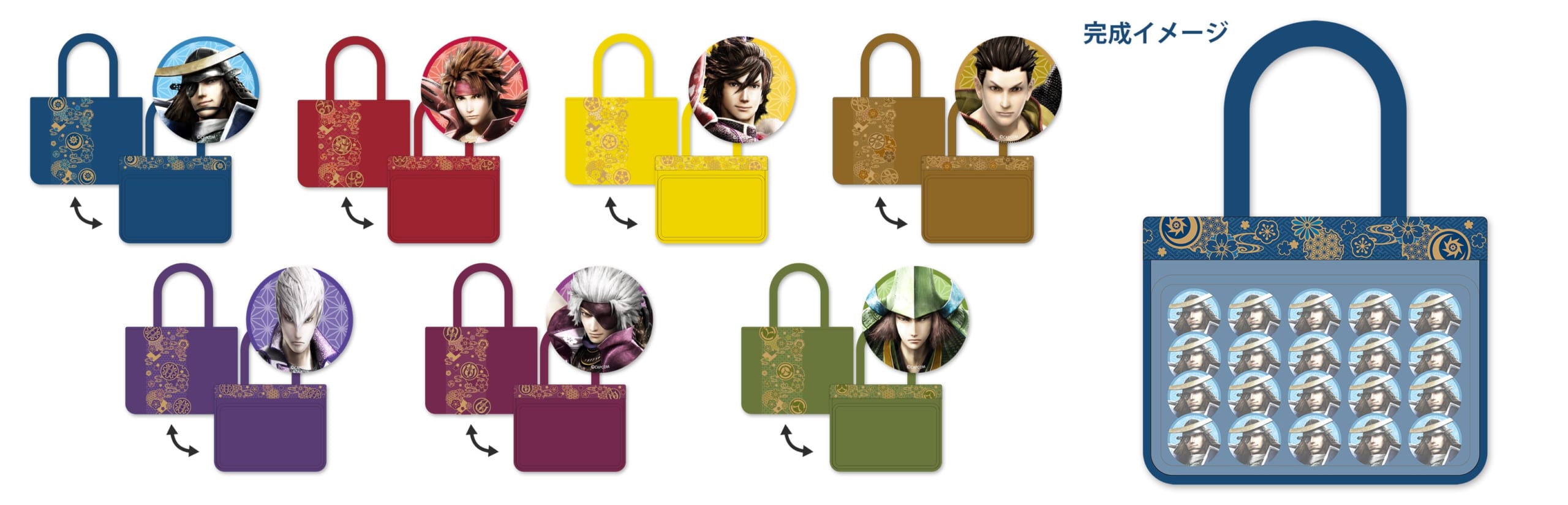 「戦国BASARA×カプくじオンライン」S賞：選べる！缶バッジ20個付き推し活バッグ