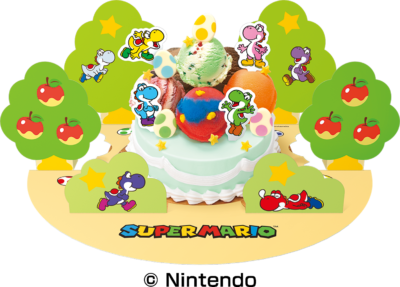 「スーパーマリオ×サーティワンアイスクリーム」ヨッシー カラフル３１デコケーキ