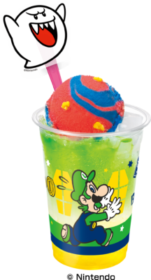 「スーパーマリオ×サーティワンアイスクリーム」ルイージ ひんやりクラッシュソーダ