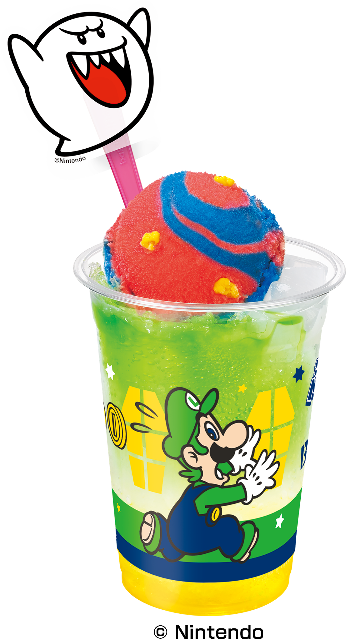 「スーパーマリオ×サーティワンアイスクリーム」ルイージ ひんやりクラッシュソーダ
