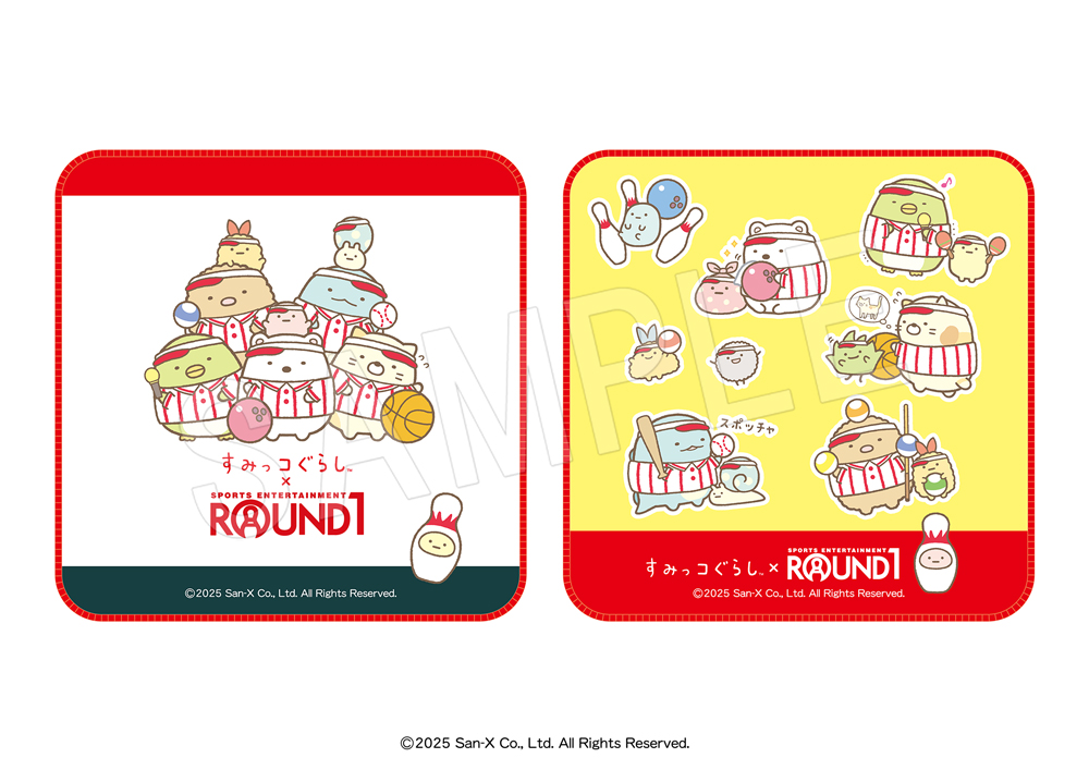 「すみっコぐらし×ラウンドワン」コラボキャンペーン ハンドタオル ラウンドワンver.