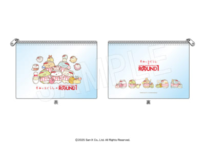 「すみっコぐらし×ラウンドワン」コラボキャンペーン　フラットポーチ ラウンドワンver.