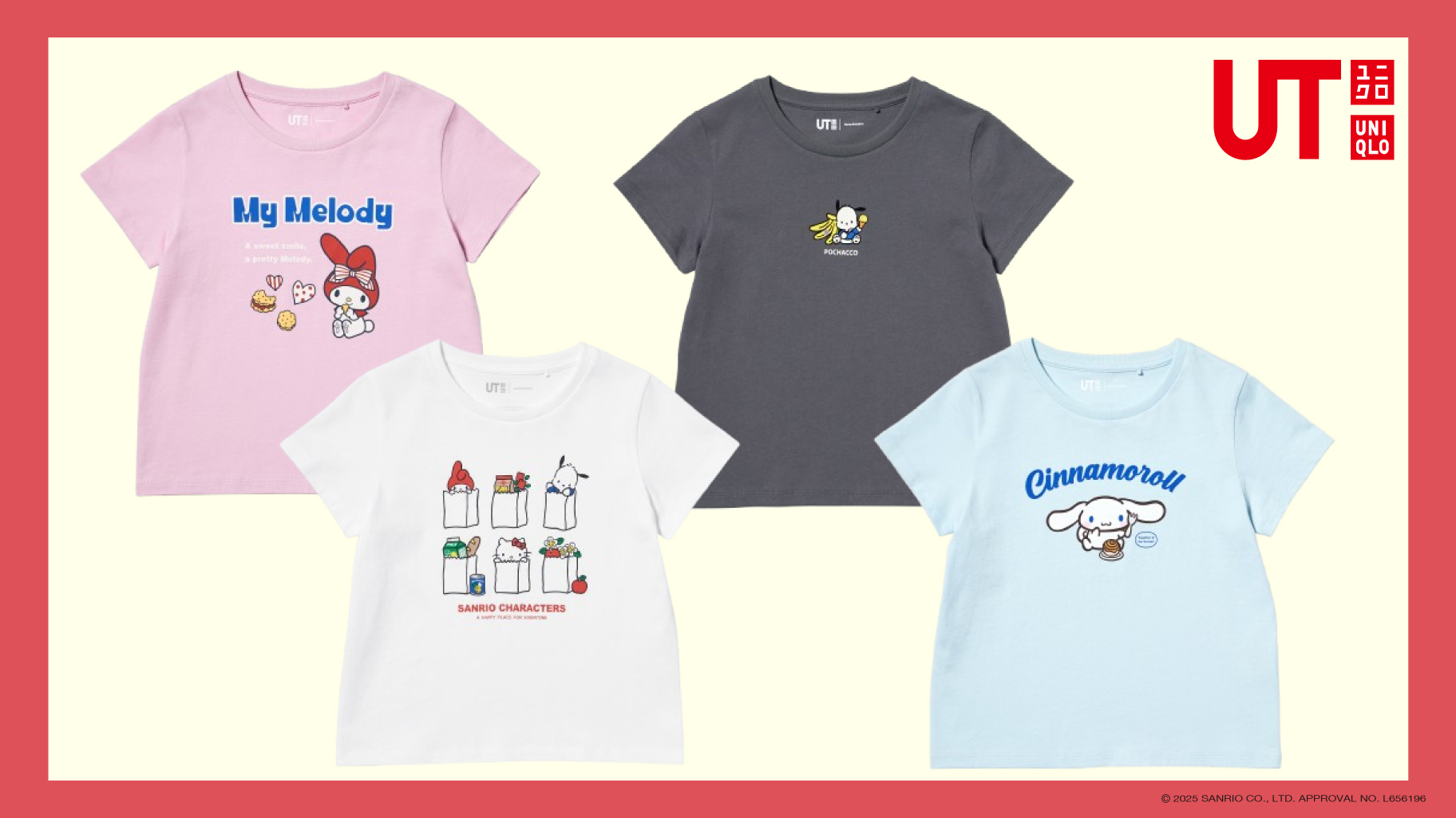 「サンリオ×ユニクロ」GIRLS サンリオキャラクターズ クロップドUT(全4種)