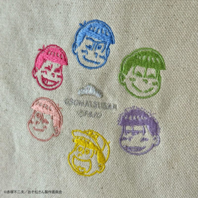 「おそ松さん×キャラフトビール」ジュート×キャンバス6つ子刺繍バッグ