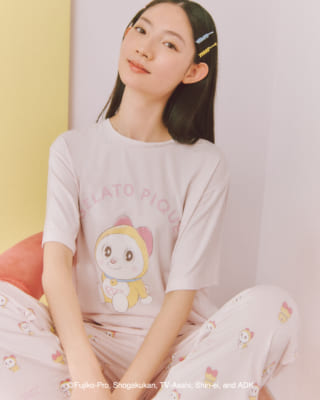 「ドラえもん×ジェラート ピケ」【レディース】ワンポイントTシャツ