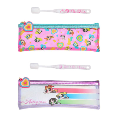 「パワーパフガールズ×PLAZA」ポーチ付き歯ブラシセット