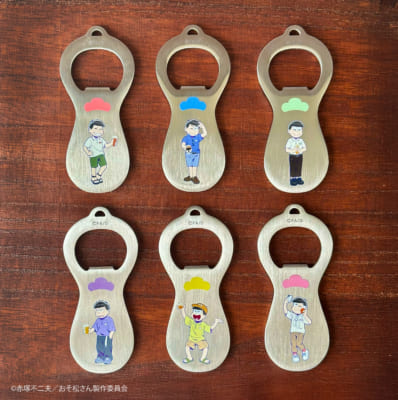 「おそ松さん×キャラフトビール」6つ子のメタリックミニ栓抜き