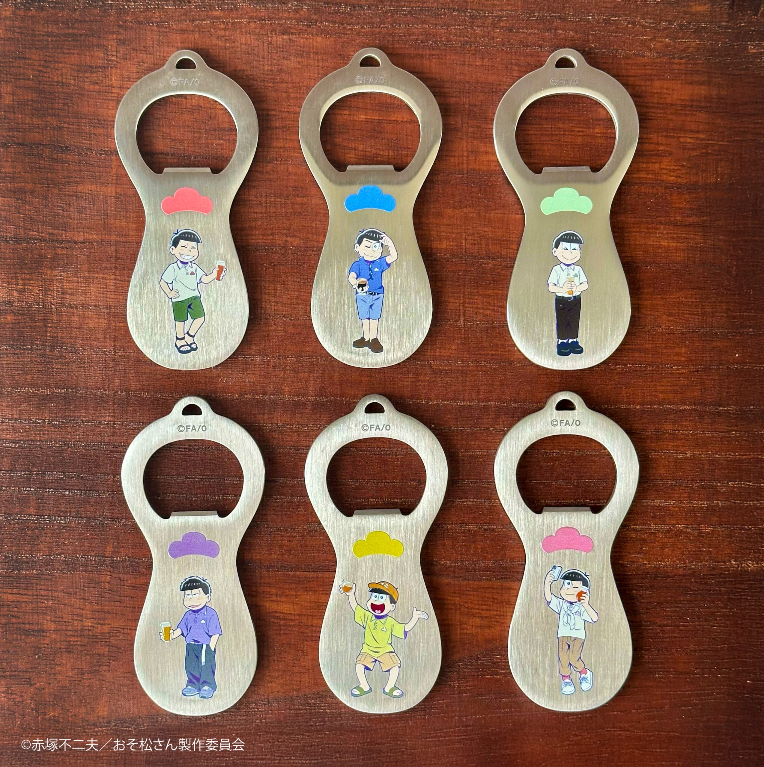 「おそ松さん×キャラフトビール」6つ子のメタリックミニ栓抜き