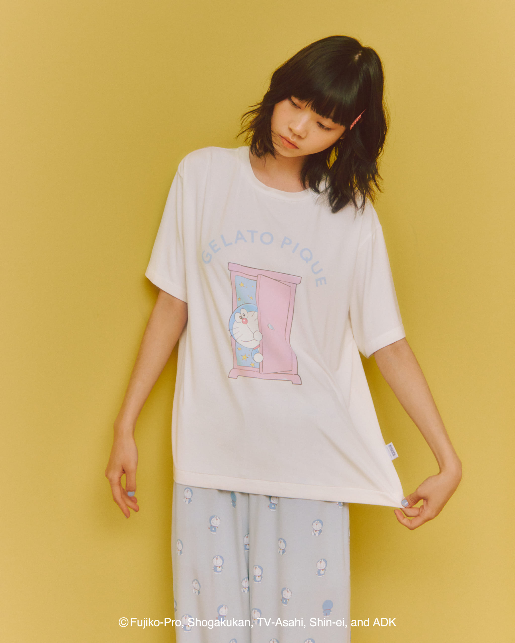 「ドラえもん×ジェラート ピケ」【レディース】ワンポイントTシャツ