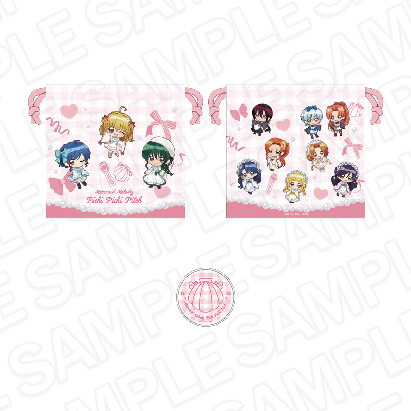 『マーメイドメロディーぴちぴちピッチ』POP UP SHOP 巾着&缶ミラーセット 和装メイド デフォルメ ver.