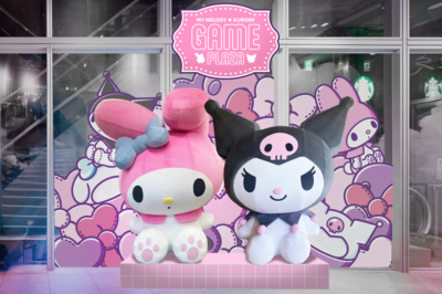「MY MELODY ♡ KUROMI GAME PLAZA」メロクロの巨大バルーンのフォトスペース