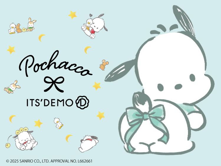「サンリオ×ITS’DEMO」ポチャッコのコラボ商品発売！大人かわいいがコンセプトのアパレルや雑貨全17型