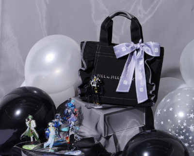 「フラメモ×JILL by JILL STUART」NOIR BOUQUET×フリルトートバッグ＆スカーフセット