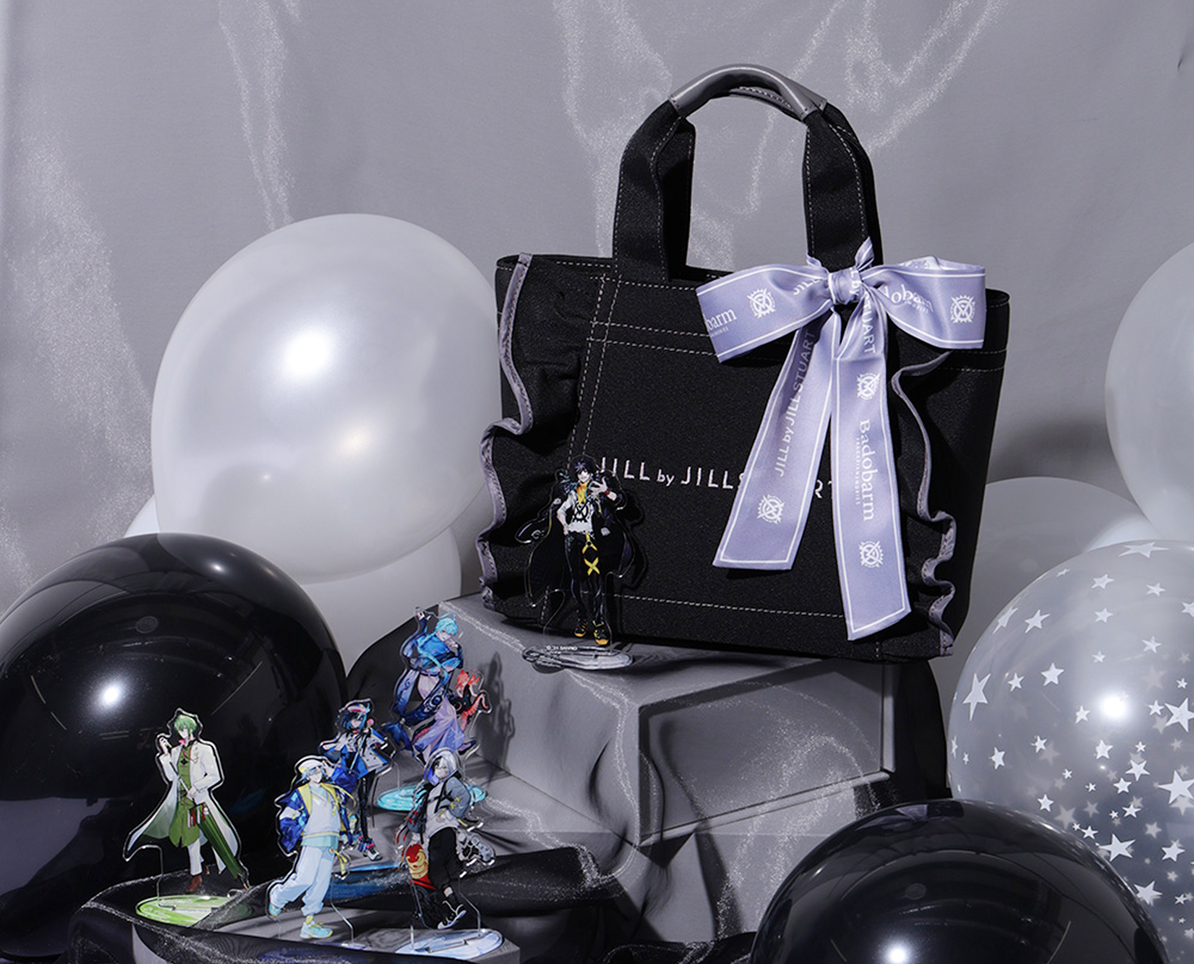 「フラメモ×JILL by JILL STUART」NOIR BOUQUET×フリルトートバッグ＆スカーフセット