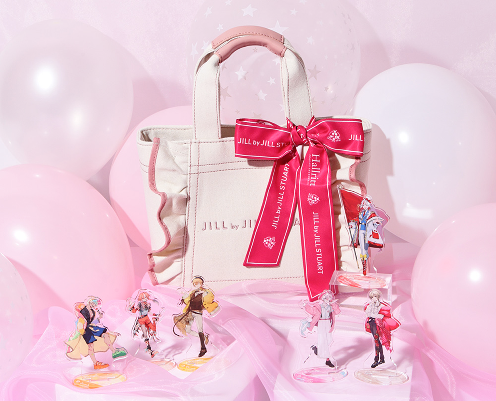 「フラメモ×JILL by JILL STUART」RED BOUQUET×フリルトートバッグ＆スカーフセット