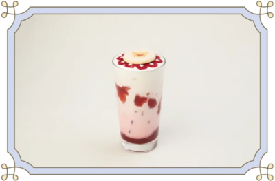 「カードキャプターさくら cafe ～さくらと知世のティーパーティー～」さくらのストロベリーショートケーキドリンク