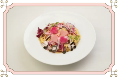 「カードキャプターさくら cafe ～さくらと知世のティーパーティー～」知世のベーコンときのこパスタ