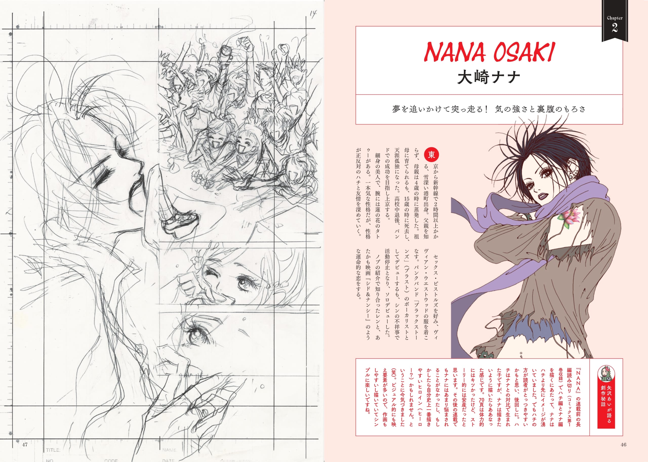『矢沢あい「NANA」の世界』初公開の下絵