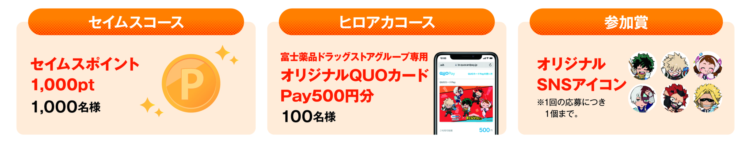 「ヒロアカ×セイムス」コラボキャンペーン 2,000円以上買ってもらえる！応募キャンペーン